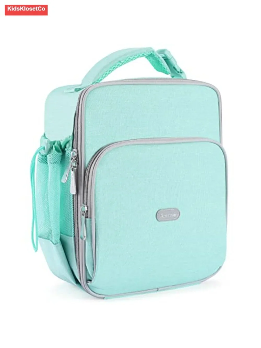 Insulated Lunch Bag with Water Bottle Holder, Padded, Multi-Pocket